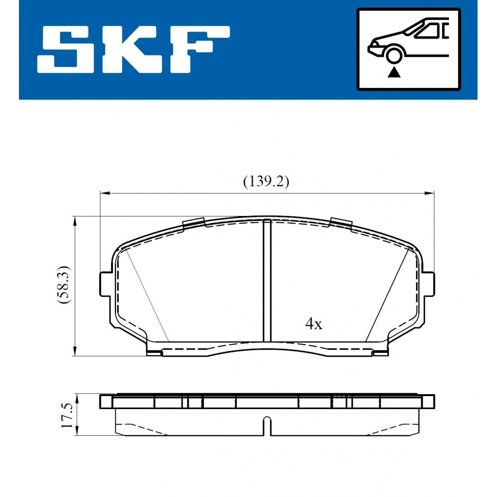 Тормозные колодки дисковые, комплект SKF VKBP 80612 A 1440251151 9U FNM