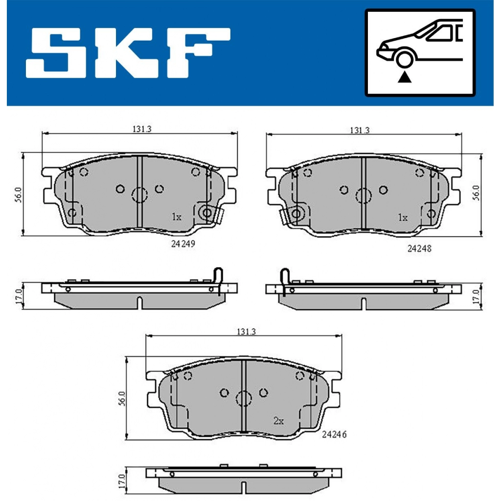 Тормозные колодки дисковые, комплект SKF 1440251156 X 5LIV1 VKBP 80619 A