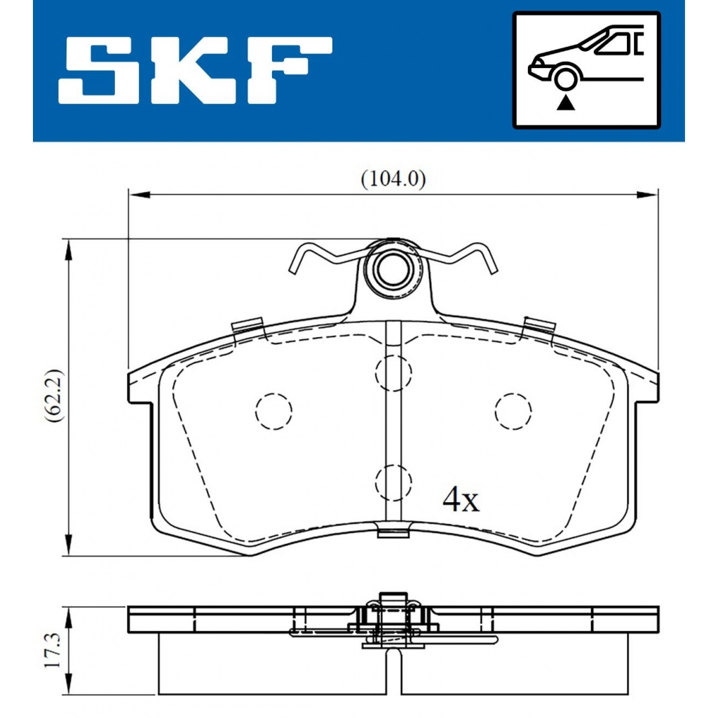 Тормозные колодки дисковые, комплект SKF 316N 5 VKBP 80626 1440251158