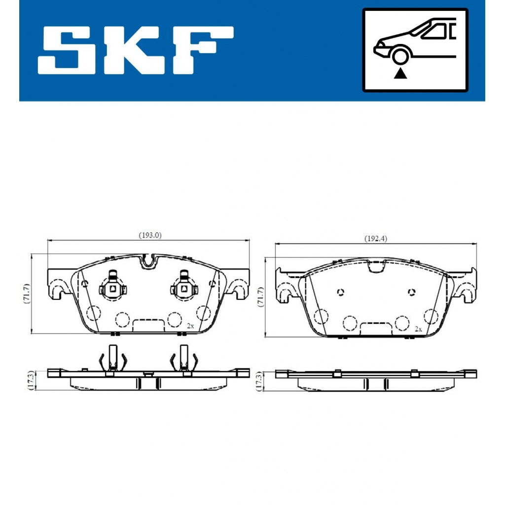 Тормозные колодки дисковые, комплект SKF U021 TX VKBP 80632 1440251161