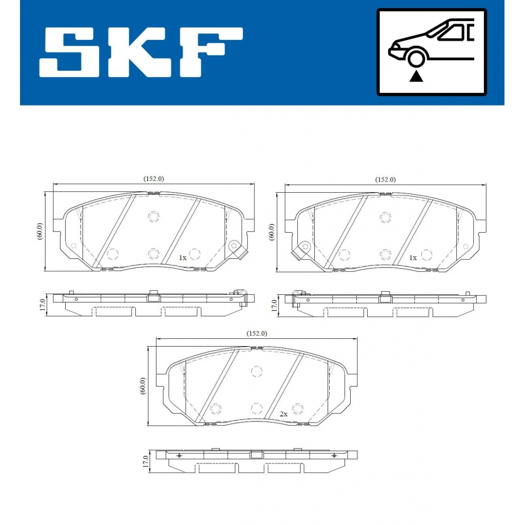 Тормозные колодки дисковые, комплект SKF 1440251164 VKBP 80636 A 4R CP6W2 изображение 0