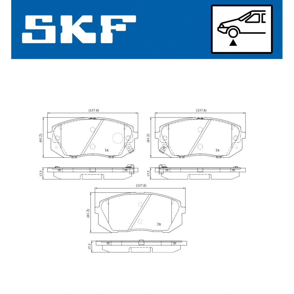 Тормозные колодки дисковые, комплект SKF VKBP 80637 A 1440251165 3C N6A изображение 0