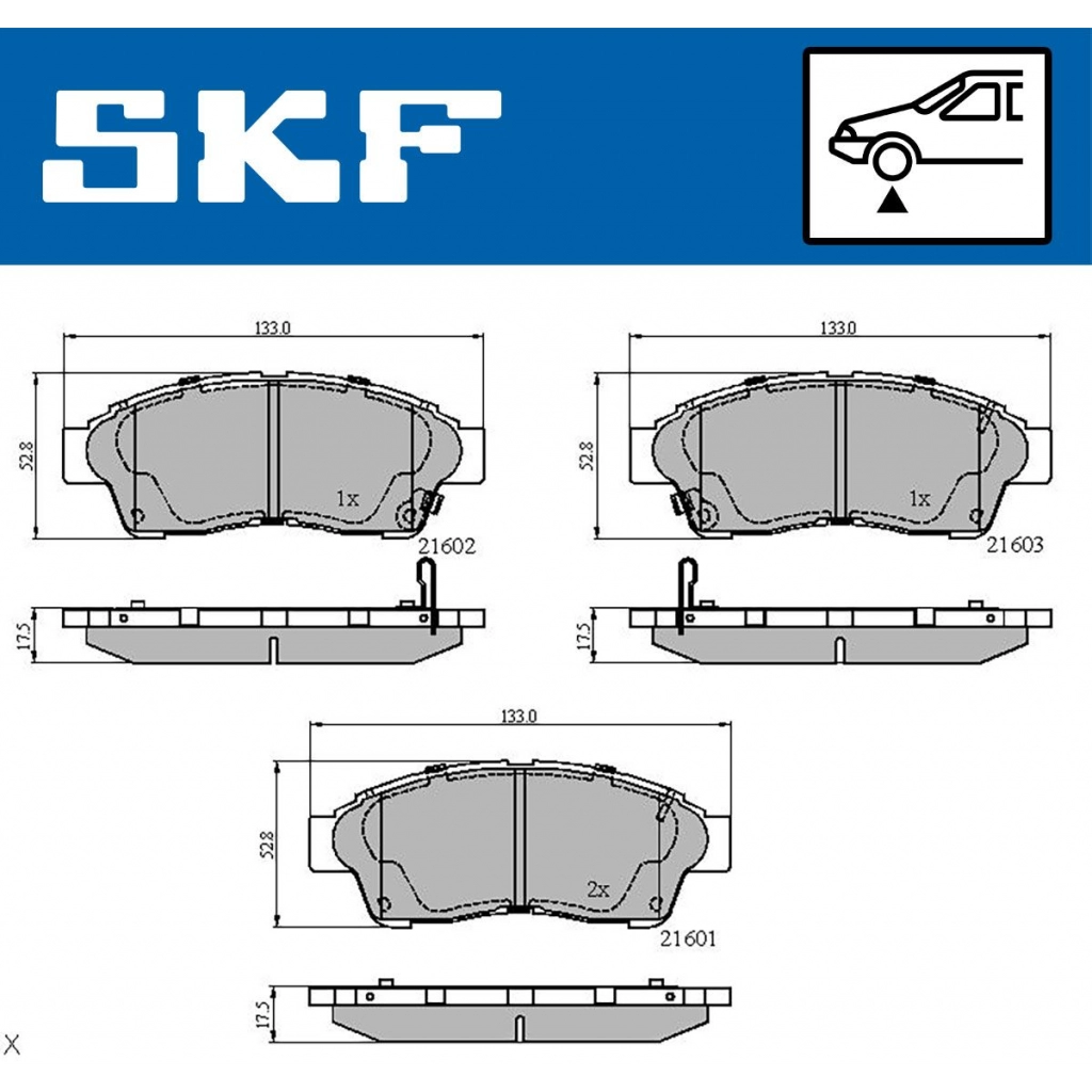 Тормозные колодки дисковые, комплект SKF 1440251166 A RKJ8V VKBP 80638 A изображение 0