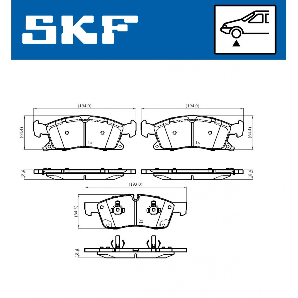 Тормозные колодки дисковые, комплект SKF VKBP 80639 A 1440251167 S 206T изображение 0