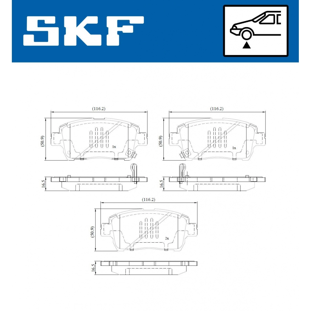 Тормозные колодки дисковые, комплект SKF X R2SC 1440251168 VKBP 80641 A изображение 0