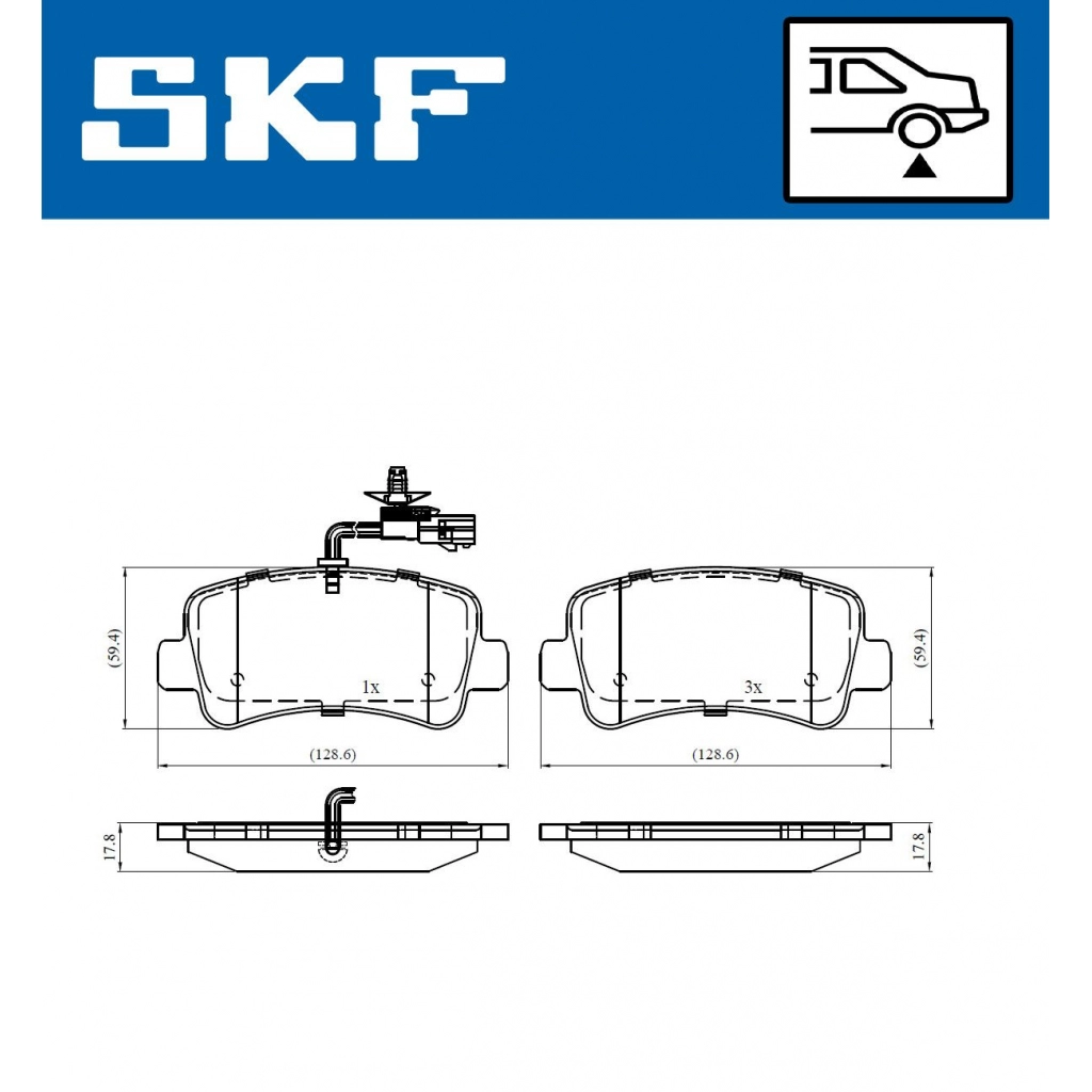 Тормозные колодки дисковые, комплект SKF Y 16PENQ 1440251172 VKBP 90010 E