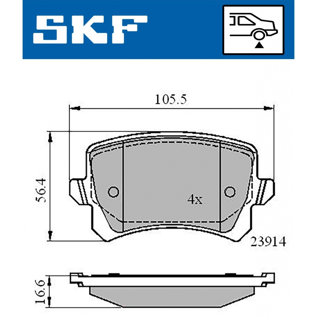 Тормозные колодки дисковые, комплект SKF 1440251176 VKBP 90023 RV CR1