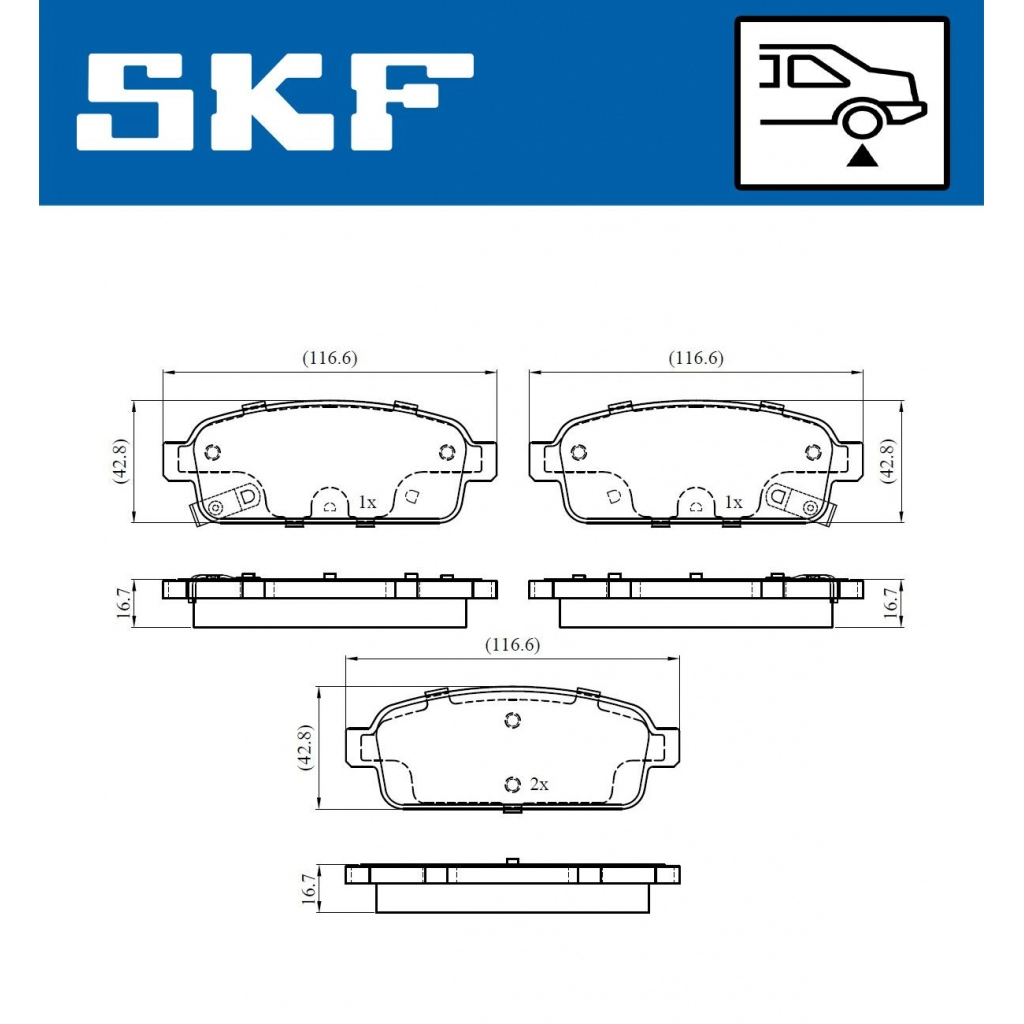 Тормозные колодки дисковые, комплект SKF EV C84 1440251182 VKBP 90033 A изображение 0