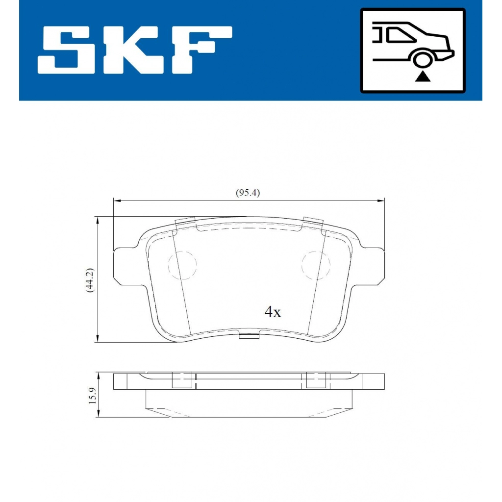 Тормозные колодки дисковые, комплект SKF HYS TRX 1440251185 VKBP 90039 изображение 4