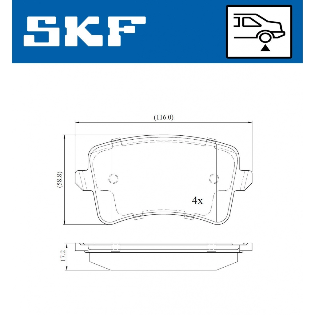 Тормозные колодки дисковые, комплект SKF VKBP 90052 JOK YO 1440251188