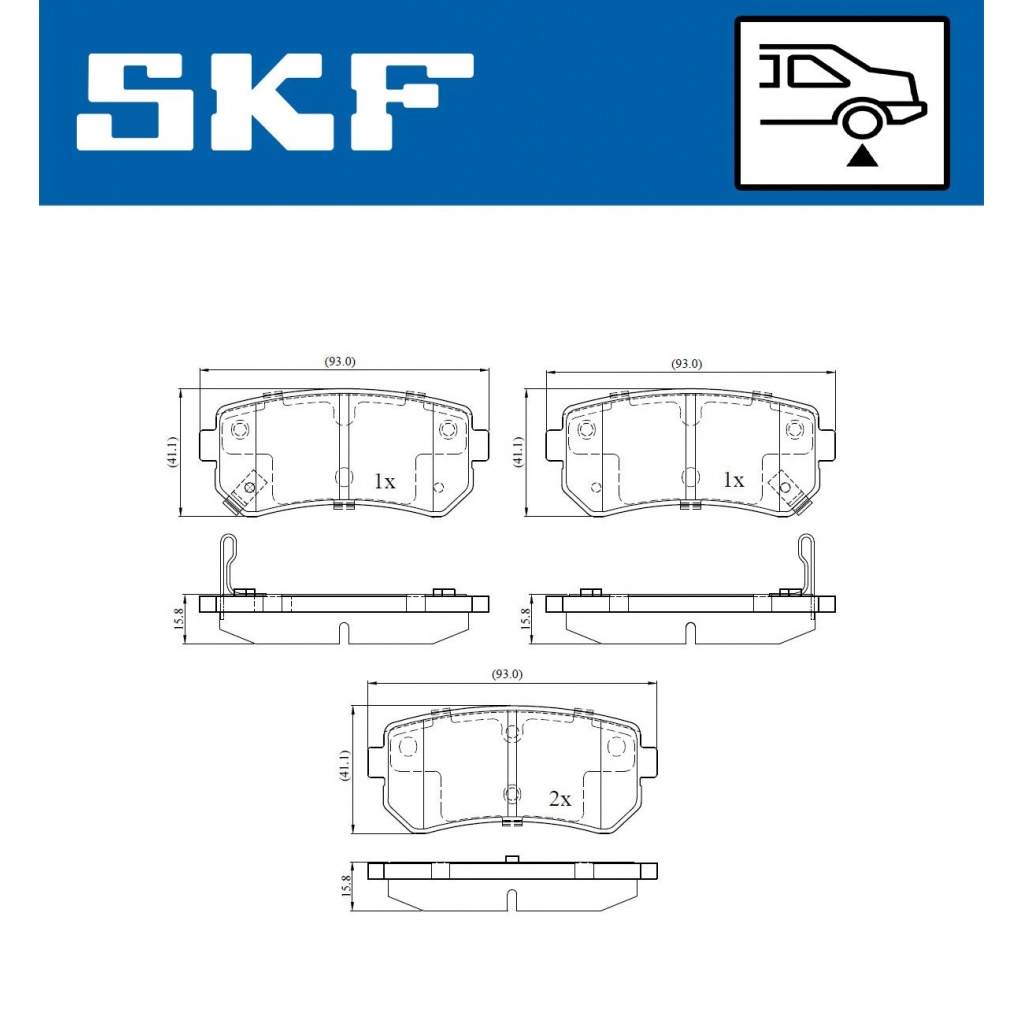 Тормозные колодки дисковые, комплект SKF 1440251189 VKBP 90054 A LJ6U 0Q