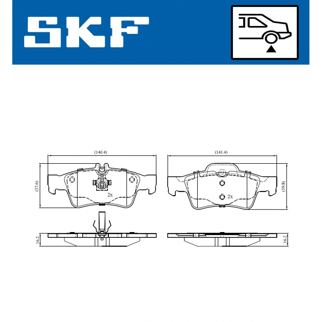 Тормозные колодки дисковые, комплект SKF VKBP 90065 1440251195 5 7GXJ