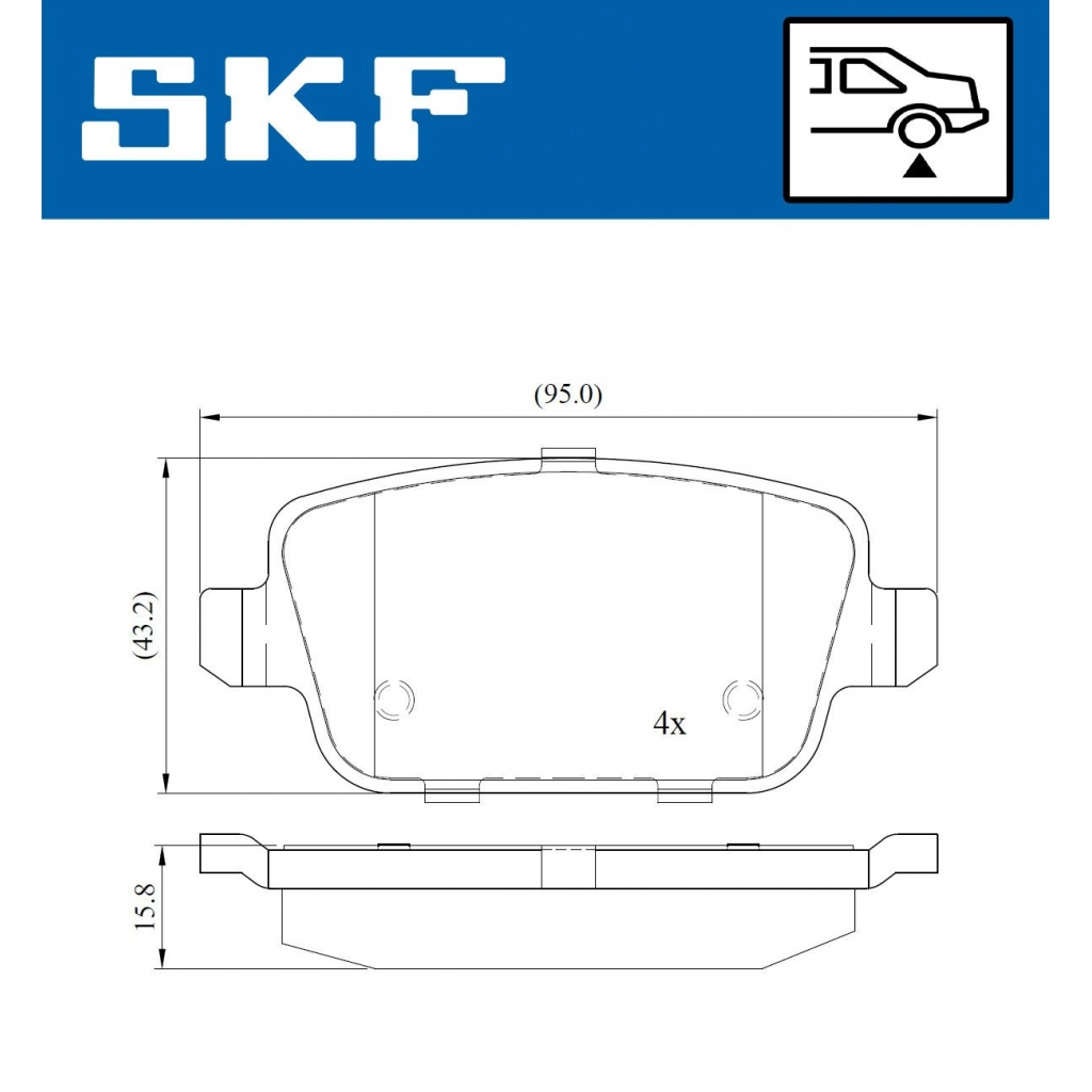 Тормозные колодки дисковые, комплект SKF 1440251200 9XY28 I VKBP 90072
