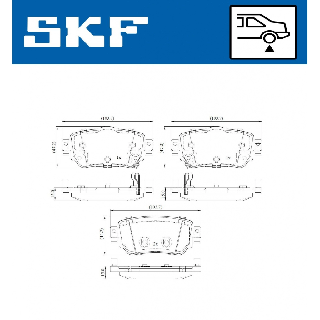Тормозные колодки дисковые, комплект SKF VKBP 90109 A 1440251215 5P6C FGV изображение 0