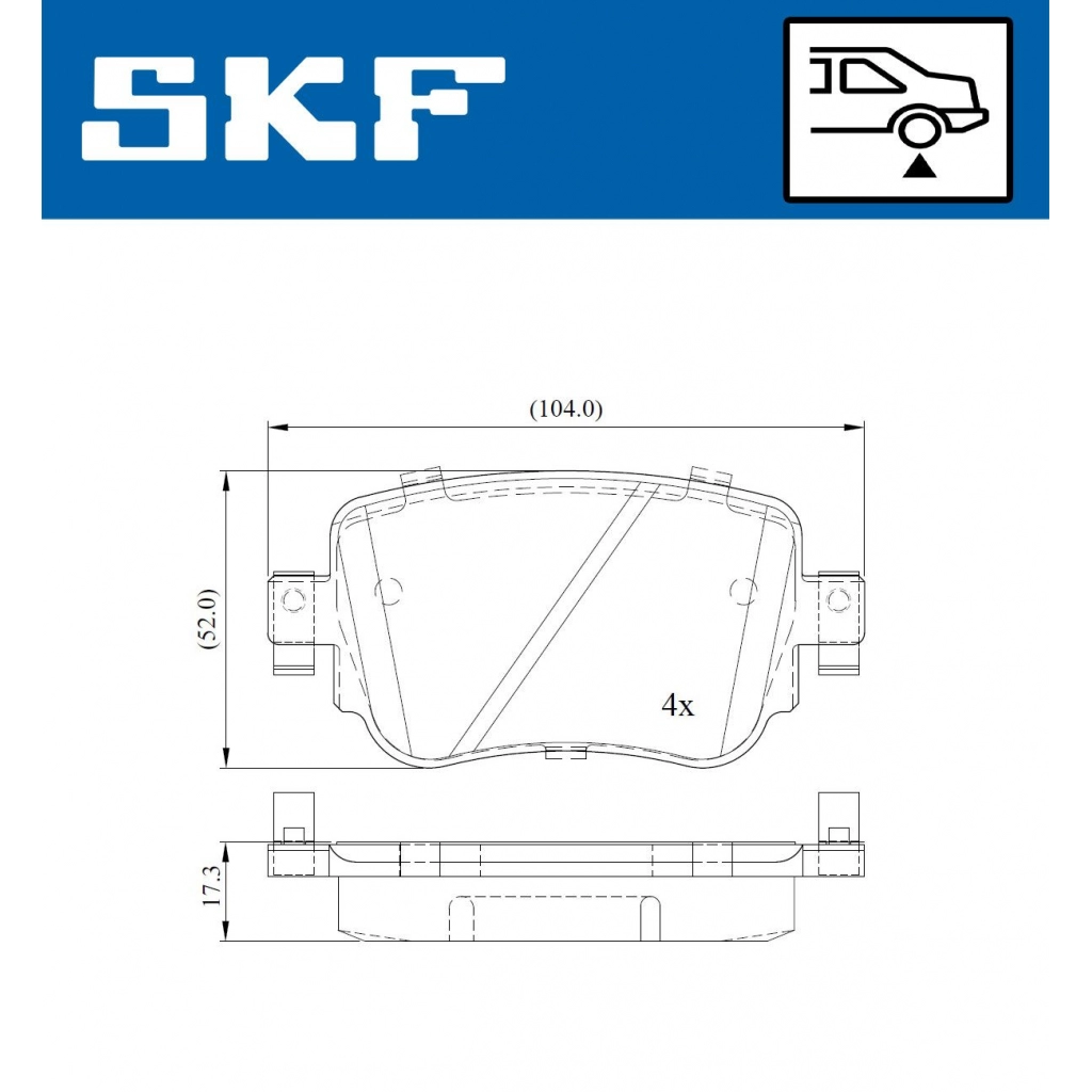 Тормозные колодки дисковые, комплект SKF 1440251222 VKBP 90129 C7KP K
