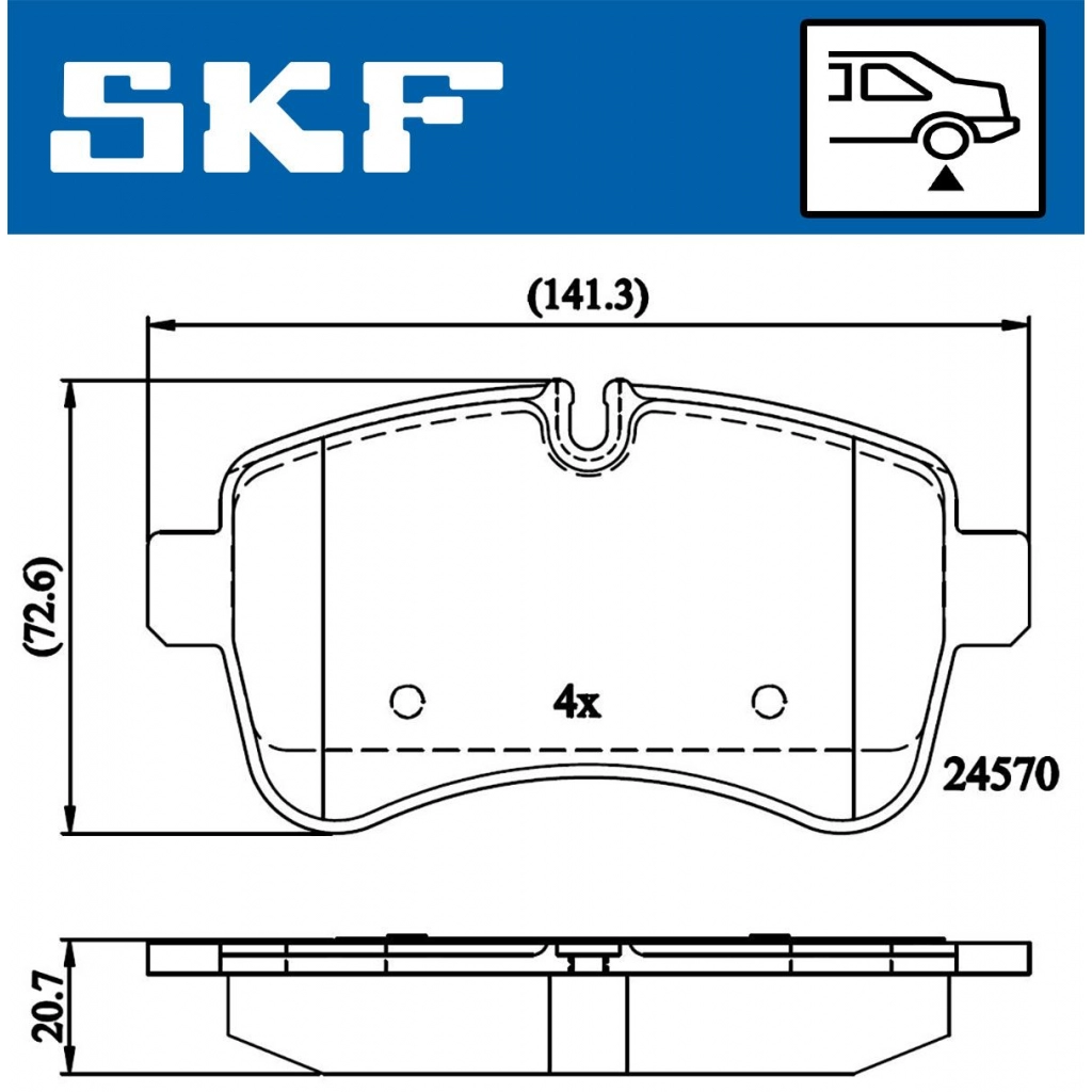 Тормозные колодки дисковые, комплект SKF VKBP 90140 1440251227 25K CCP