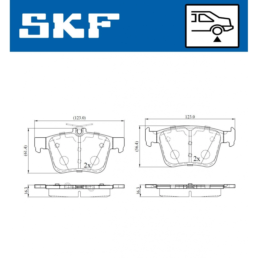 Тормозные колодки дисковые, комплект SKF G85ZL BM 1440251233 VKBP 90152