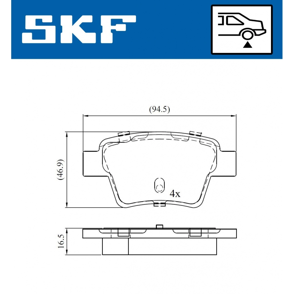 Тормозные колодки дисковые, комплект SKF VKBP 90172 1440251239 UP0 OE5X изображение 0