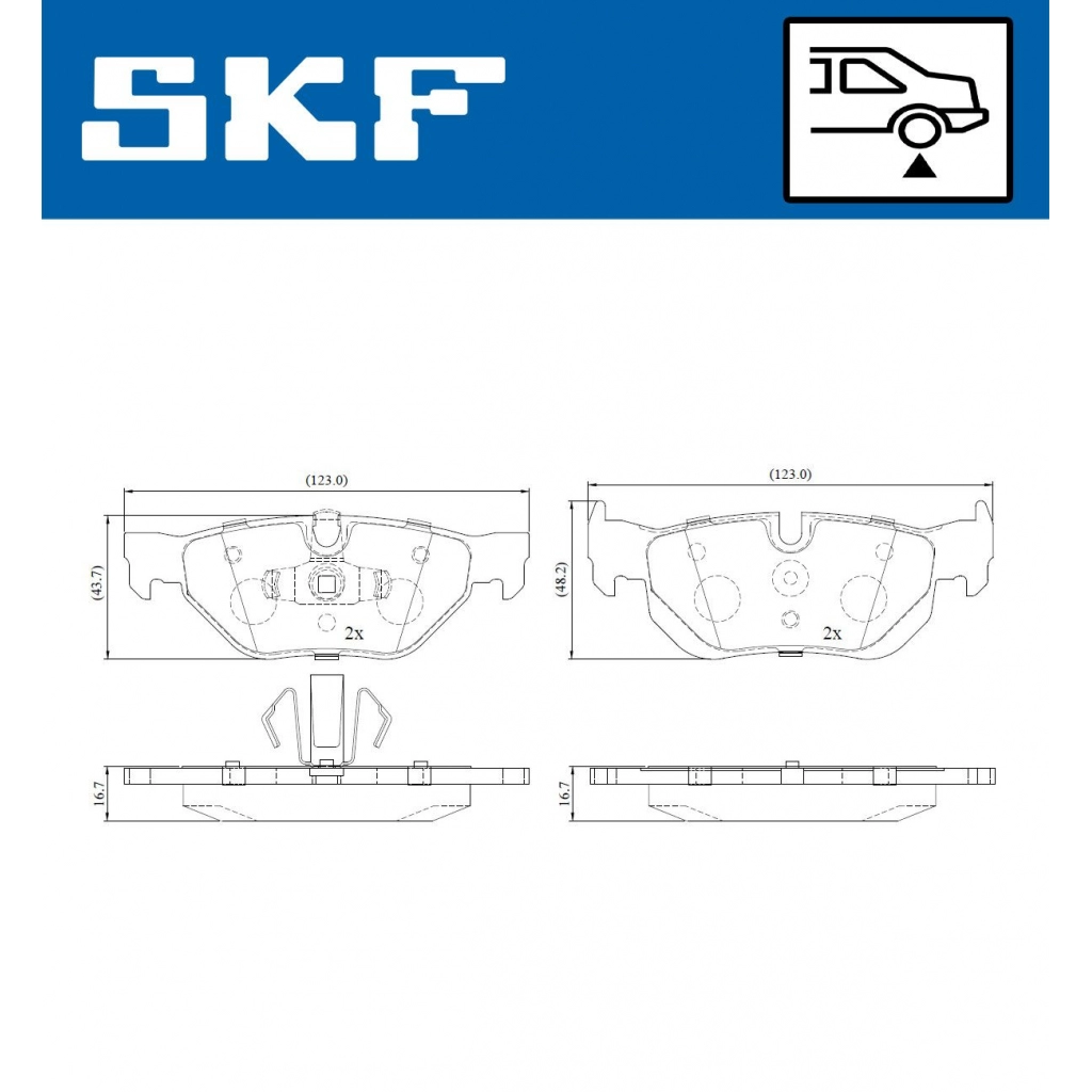 Тормозные колодки дисковые, комплект SKF 1440251242 MVX KW3R VKBP 90181