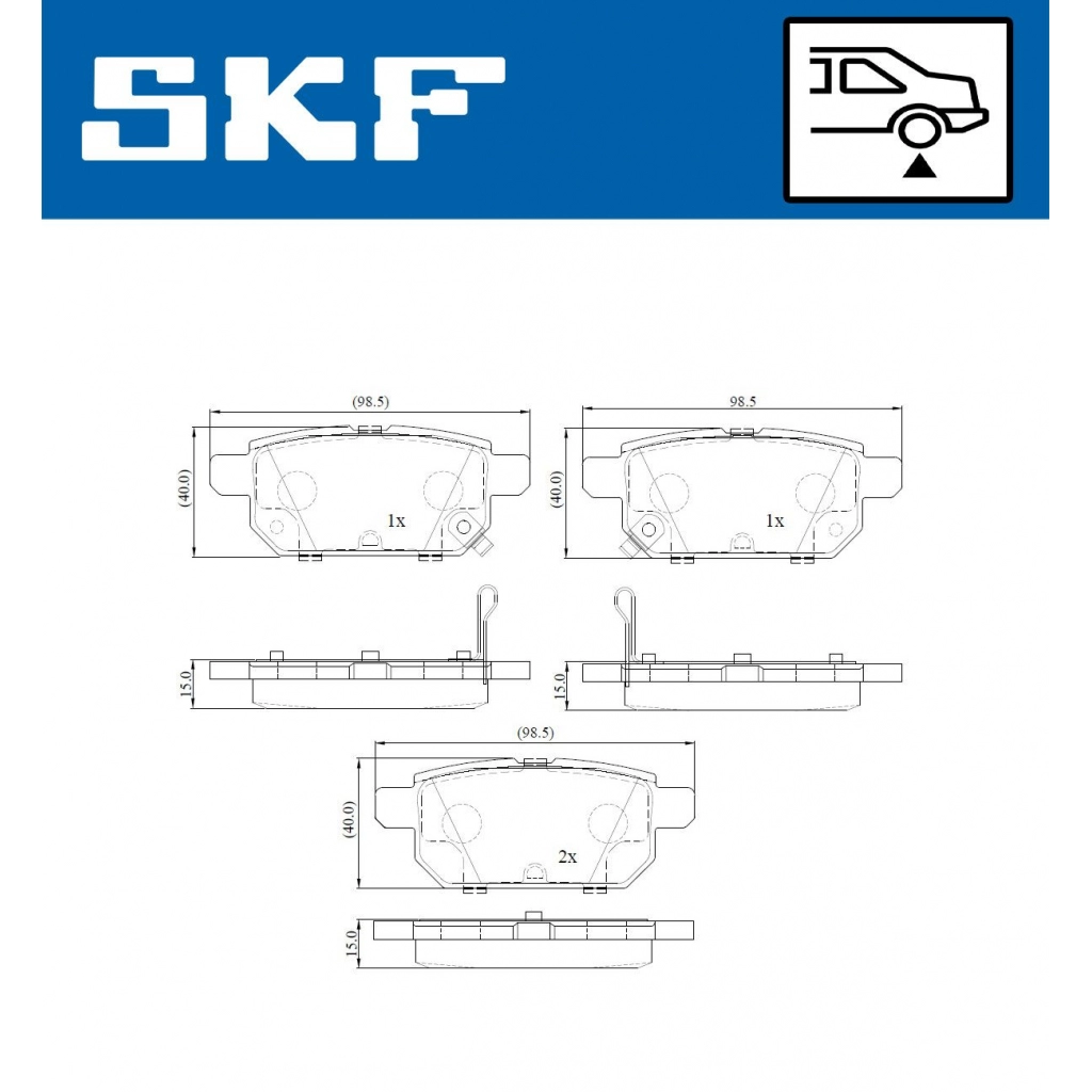 Тормозные колодки дисковые, комплект SKF 5YWJ 8 1440251248 VKBP 90192 A