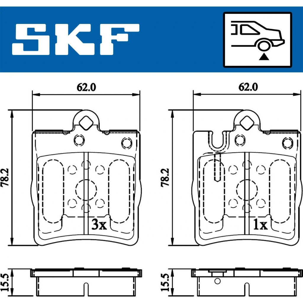 Тормозные колодки дисковые, комплект SKF VKBP 90199 1440251249 J1Z1 G