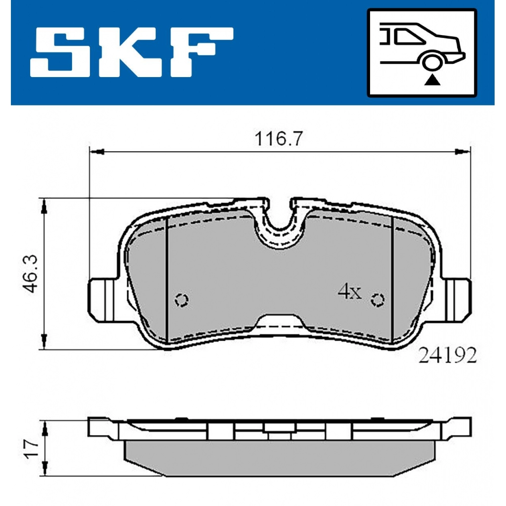 Тормозные колодки дисковые, комплект SKF 1440251263 VKBP 90257 HE ZBTA