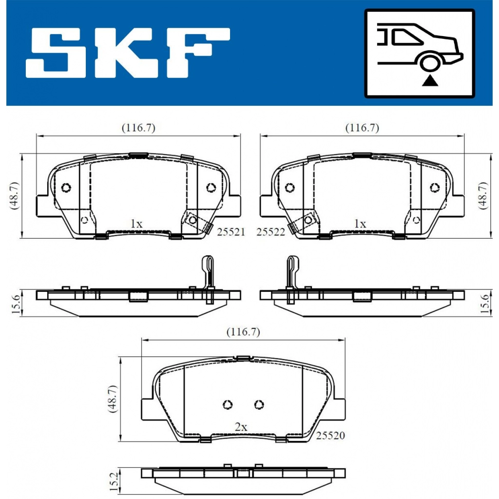 Тормозные колодки дисковые, комплект SKF VKBP 90335 A 0X N6NSH 1440251279 изображение 0