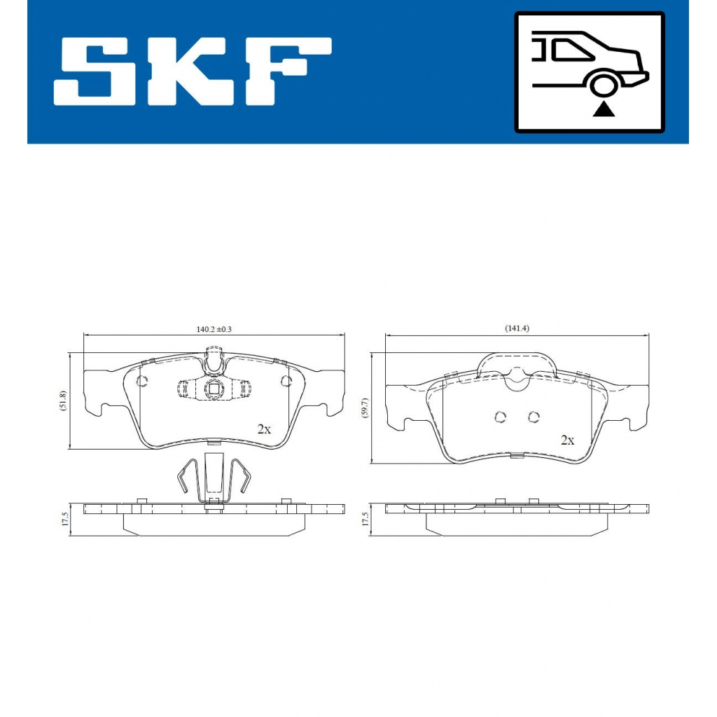Тормозные колодки дисковые, комплект SKF VKBP 90361 J J3UZ 1440251285 изображение 0