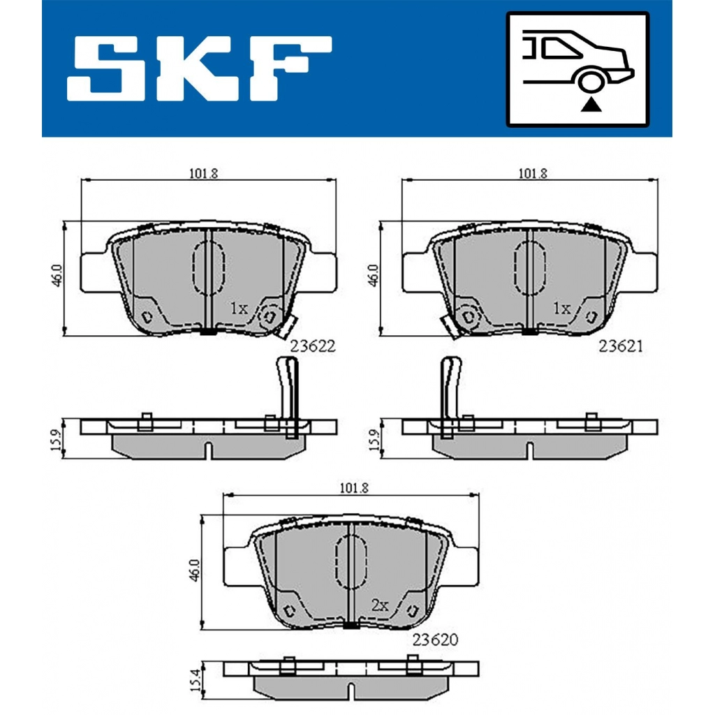 Тормозные колодки дисковые, комплект SKF VKBP 90384 A 7D59ZU 9 1440251295