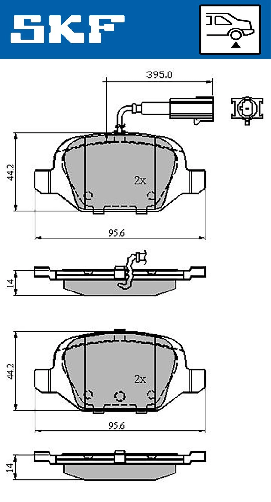 Тормозные колодки дисковые, комплект SKF N G7YA VKBP 90391 E 1440251296