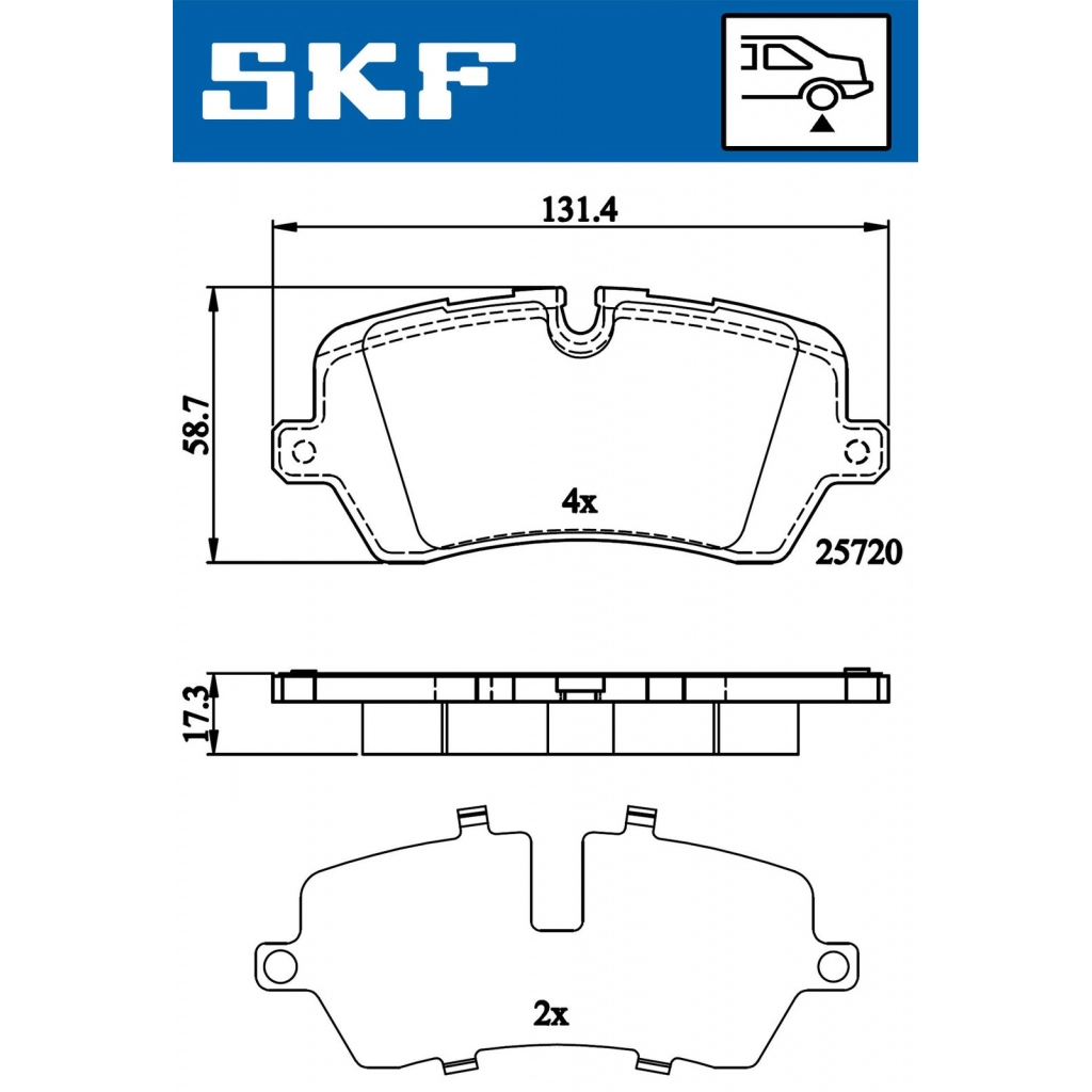 Тормозные колодки дисковые, комплект SKF 1440251298 A K5DY VKBP 90396