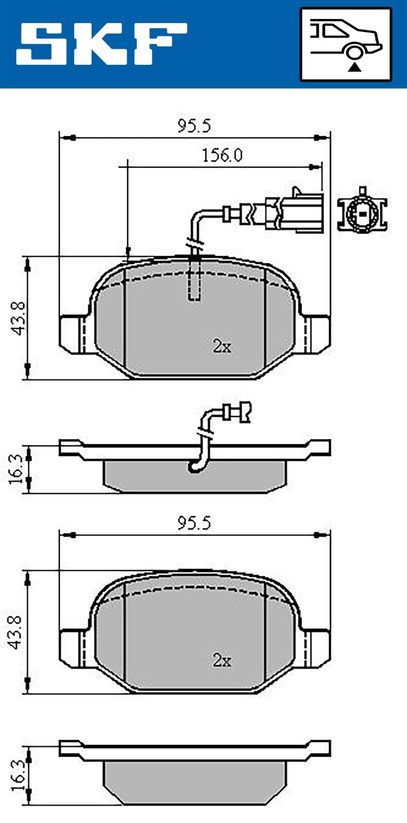 Тормозные колодки дисковые, комплект SKF 11 TUCX 1440251300 VKBP 90398 E