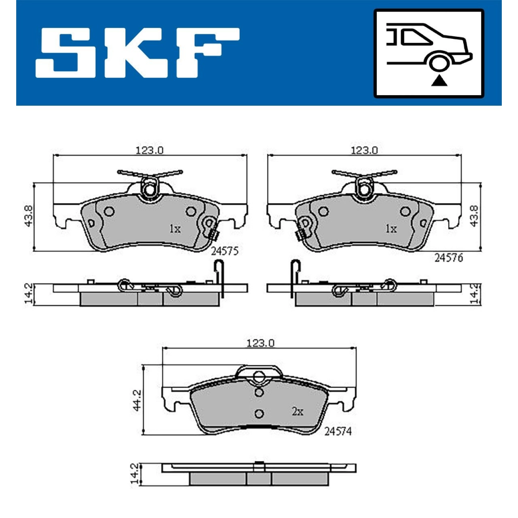 Тормозные колодки дисковые, комплект SKF Q9J4E M VKBP 90401 A 1440251302 изображение 4