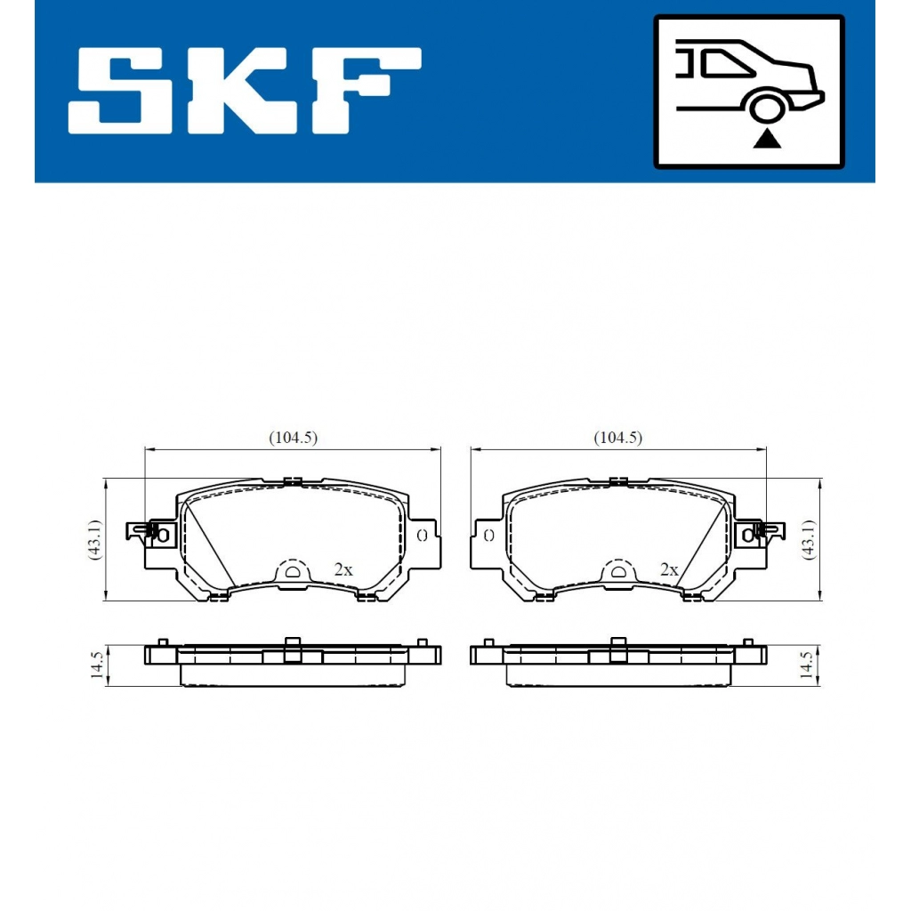 Тормозные колодки дисковые, комплект SKF 1440251307 M MZTHFB VKBP 90418 A изображение 0