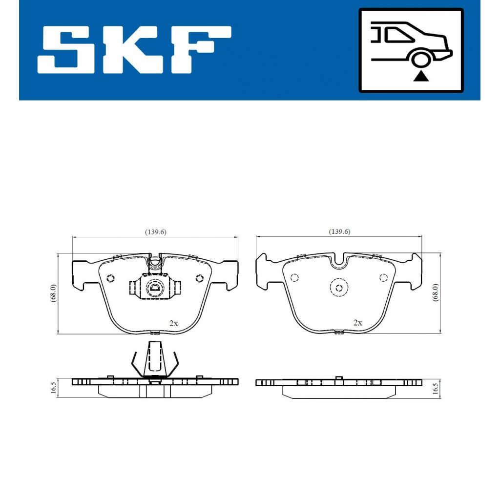 Тормозные колодки дисковые, комплект SKF YC UU1H VKBP 90471 1440251316 изображение 0