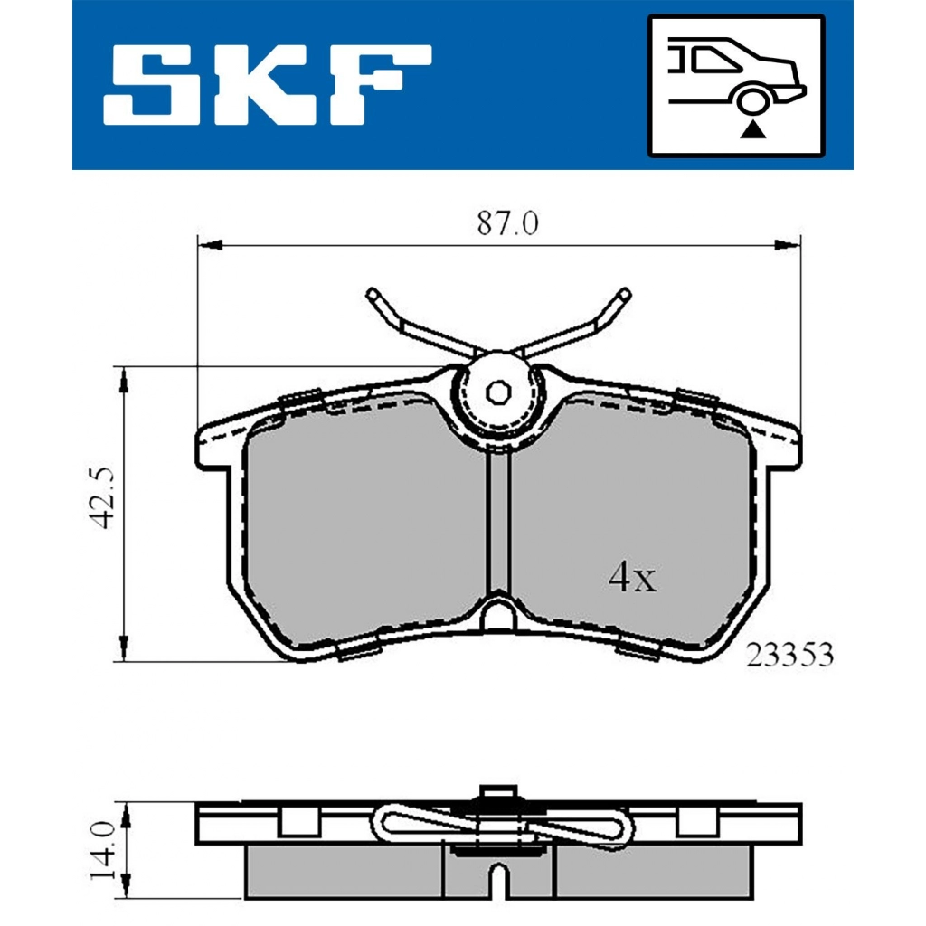 Тормозные колодки дисковые, комплект SKF 4 X6K3 1440251320 VKBP 90484