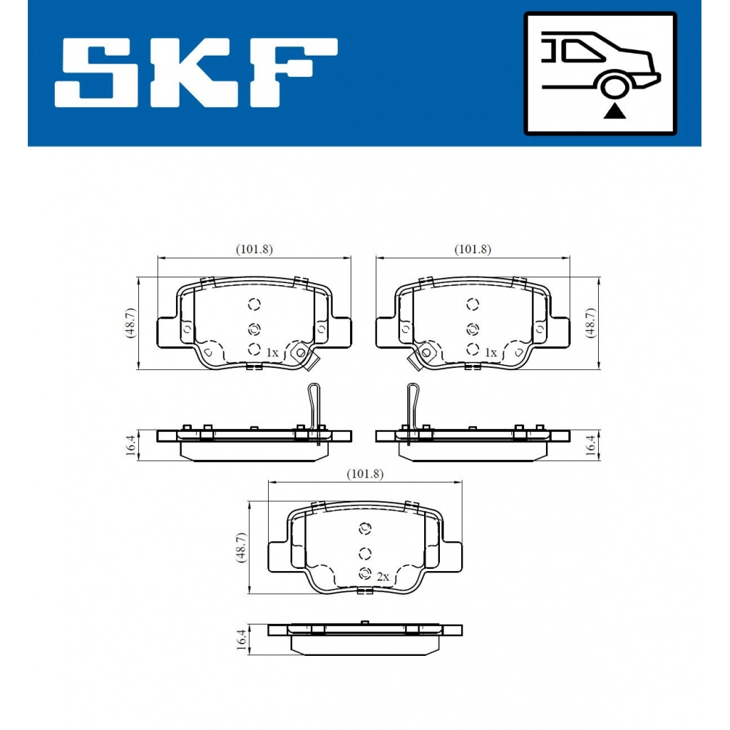 Тормозные колодки дисковые, комплект SKF 1440251323 VKBP 90496 A Q3TU D