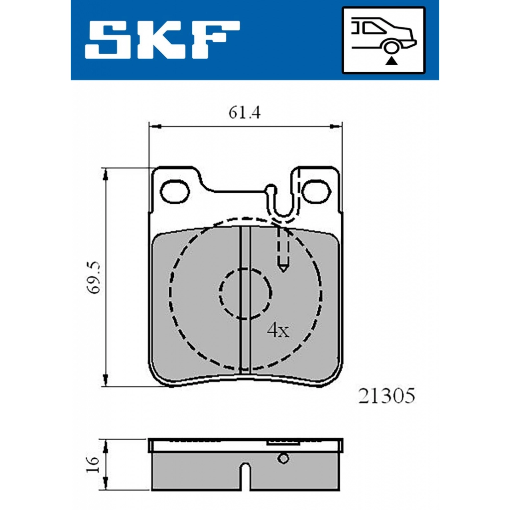 Тормозные колодки дисковые, комплект SKF 1440251328 E BAMI VKBP 90502 изображение 0