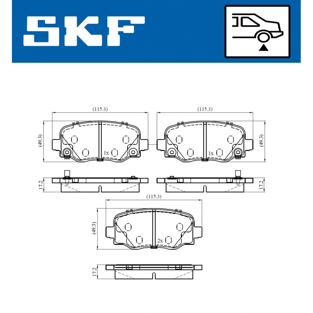 Тормозные колодки дисковые, комплект SKF F6J VUH2 1440251347 VKBP 90569 A изображение 0