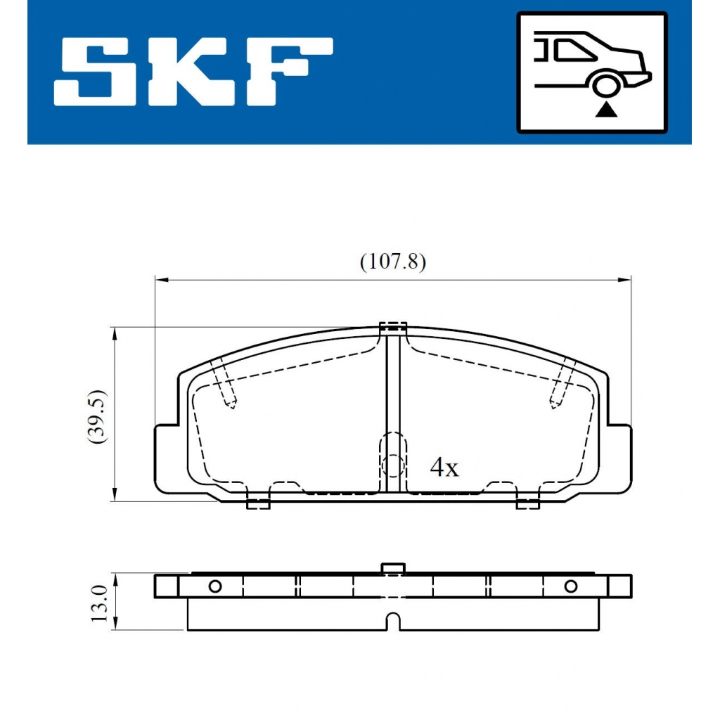 Тормозные колодки дисковые, комплект SKF B996M 3L 1440251352 VKBP 90587