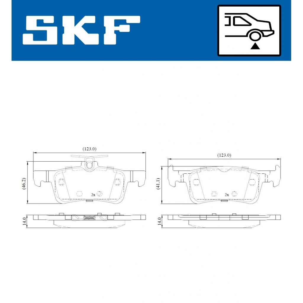 Тормозные колодки дисковые, комплект SKF VKBP 90600 1440251355 T30FV M изображение 0