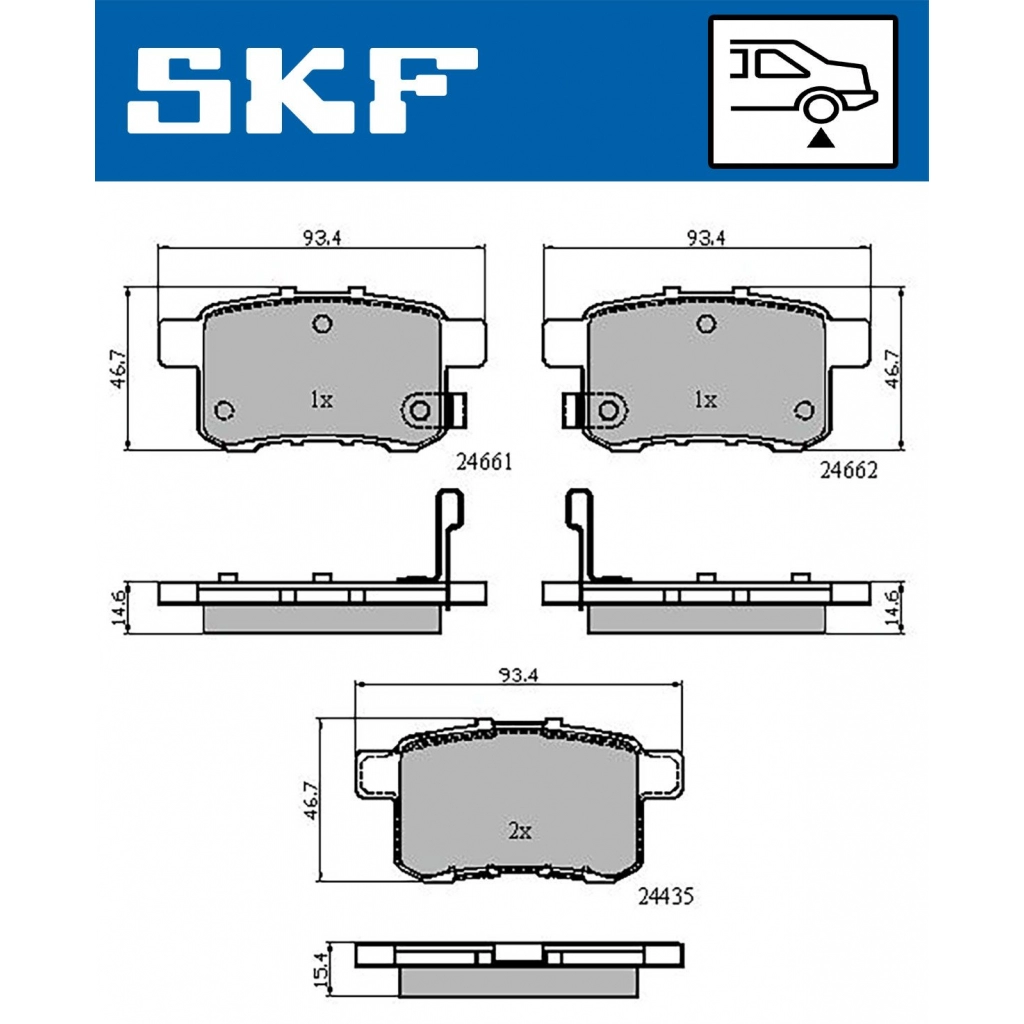 Тормозные колодки дисковые, комплект SKF VKBP 90613 A 0QK CM0 1440251358 изображение 0