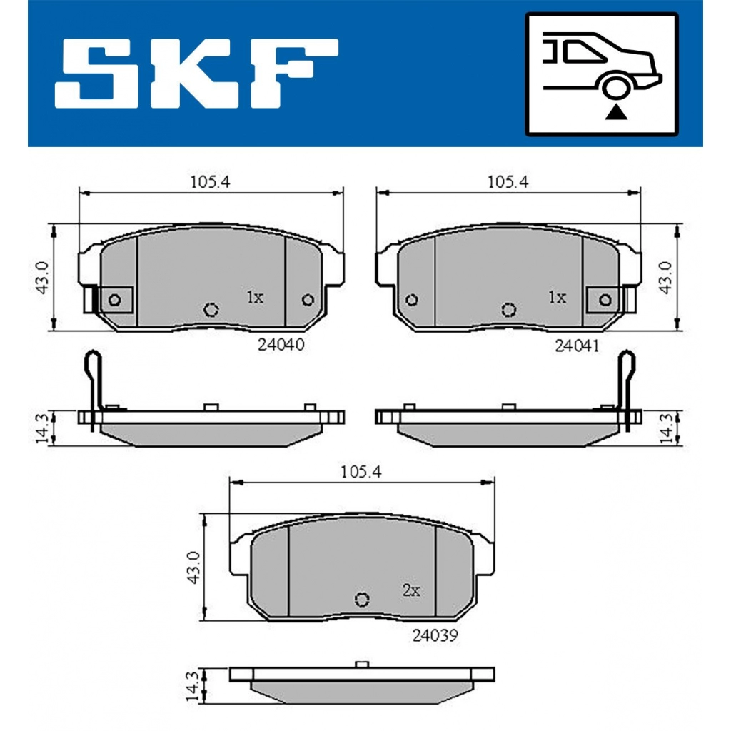 Тормозные колодки дисковые, комплект SKF 8ZN RNFR 1440251360 VKBP 90620 A изображение 0