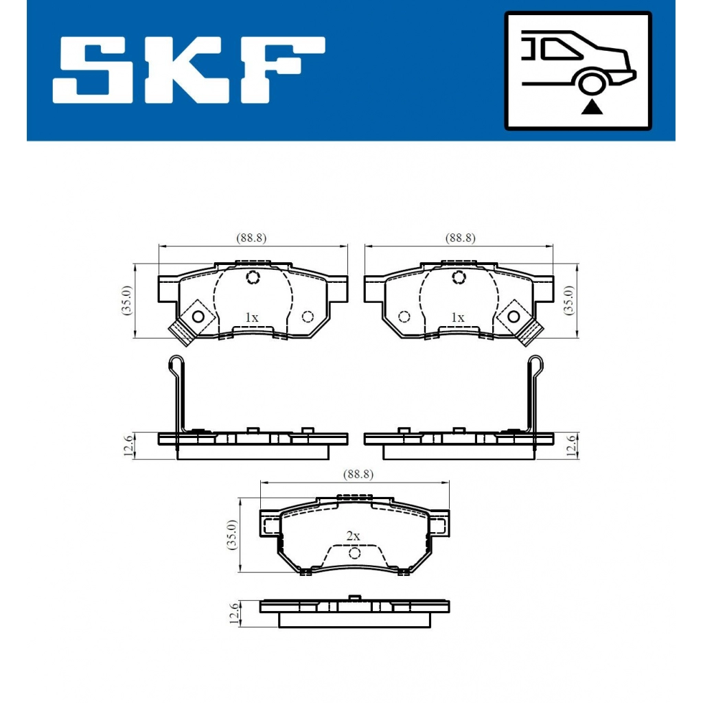 Тормозные колодки дисковые, комплект SKF 1440251362 5V 34X VKBP 90624 A изображение 0