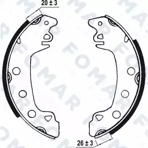 Тормозные колодки, комплект FOMAR FRICTION FO 0426 GI9D TE I1SVX 4313681 изображение 0
