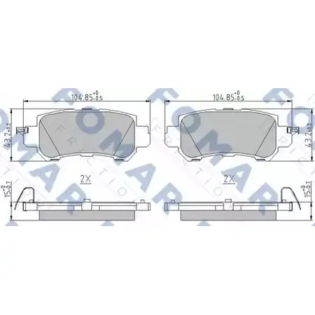 Тормозные колодки, дисковые, комплект FOMAR FRICTION 25541 FO 235483 4314330 255 40 изображение 0