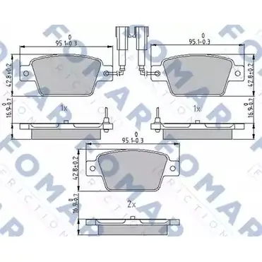 Тормозные колодки, дисковые, комплект FOMAR FRICTION 25526 4314363 FO 239381 2 3714 изображение 0