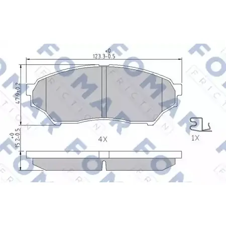 Тормозные колодки, дисковые, комплект FOMAR FRICTION FO 340181 PUJEYE 4314891 2348 7 изображение 0