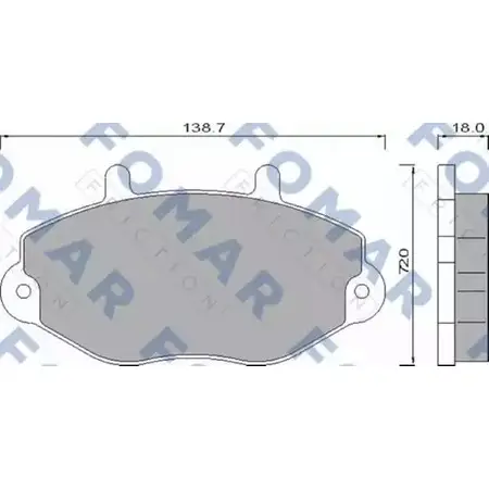 Тормозные колодки, дисковые, комплект FOMAR FRICTION FO 486481 214 69 XF5TY0 4315281