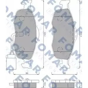 Тормозные колодки, дисковые, комплект FOMAR FRICTION 21638 FO 493081 2 1396 4315301